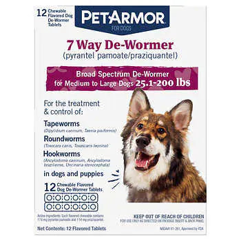 7 WAY DE-WORMER CHEWABLE DOG