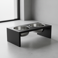 Shortboy elevated stainless steel feeding bowl set for bully breeds